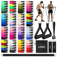 Juego de Bandas de Resistencia de Látex y Tubos de Tensión Personalizables, Multi-Estilo, para Entrenamiento de Fuerza Muscular de Cuerpo Completo en Casa