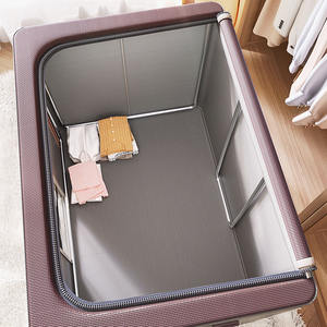 24L 66L 100L Aufbewahrung sbox mit großer Kapazität Haushalt 2 Farben Visuelle Aufbewahrung sbox Faltbarer Kleider schrank mit Stahlrahmen-Organizer - Product Image 4