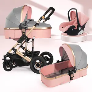 Детская коляска 3 в 1, новый дизайн, Роскошная детская коляска с рамкой из алюминиевого сплава, коляска