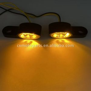 Mini moto LED clignotants 3LEDs 12V <span class=keywords><strong>clignotant</strong></span> ambre pour Yamaha Kawasaki Racer Cafe <span class=keywords><strong>Bobber</strong></span> en aluminium - Product Image 6