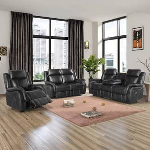 Conjunto de Sofá Reclinable Extensible Moderno con Diseño Cuadrado y Tapizado, con Mesa Plegable de Lino Rellena de Esponja, Apto para Apartamentos y Hoteles - Product Image 6