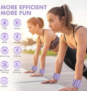 समायोज्य टखनों का व्यायाम हाथ भार ब्रैसलेट सिलिकॉन टखने का वजन सेट पहनने योग्य कंगन कफ - Product Image 6