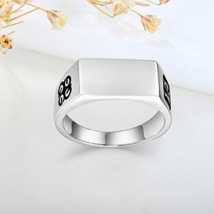 Nouvelle bague signet pour homme personnalisée 2023, argent sterling 925, sans nickel, chrome, haute qualité, tendance pour homme, plaqué rhodium - Product Image 2