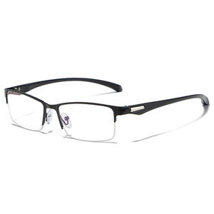Gafas de lectura con montura semimetálica para hombre, protección contra la luz azul, lentes de PC para personas mayores, estilo empresarial 808 Taizhou - Product Image 2