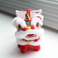 Peluche Lion de la Porte en Peluche Style Chinois, Mini Lion de la Danse de la Fortune, Jouet Décoratif du Nouvel An Chinois, Cadeau