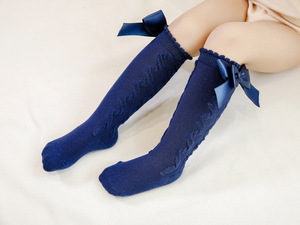 Top vente 0-5 Ans 100% coton petites filles bébé genou haute chaussettes doux coton bio <span class=keywords><strong>bas</strong></span> arc volants chaussettes - Product Image 3