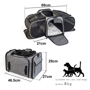 Durable <strong>Small</strong> <strong>Dog</strong> <strong>Carrier</strong> 2 Side Expandable Breathable Puppy Cat Pet Bag Padded <strong>Shoulder</strong> Strap Travel Outdoor Transport - Product Image 6