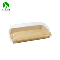 Contenants alimentaires jetables écologiques, biodégradables, micro-ondables, emballages à emporter, boîte à lunch en papier kraft recyclable avec couvercle
