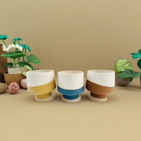 Moule à pot de bonsaï rond en céramique chromé bicolore de style européen en forme de grenouille, classique, vente en gros, décoration maison et jardin