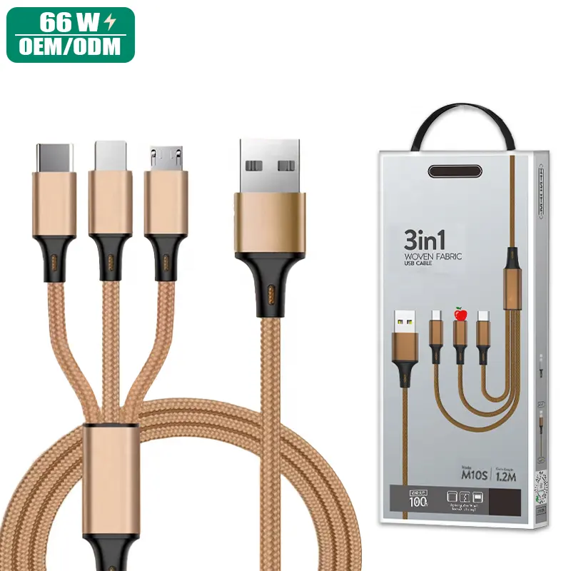 뜨거운 판매 여러 범용 3in1 충전기 하나의 USB 멀티 3 in 1 충전 데이터 USB 케이블 전화 마이크로 USB 유형 C