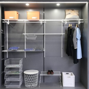 Matériel d'étagères de placard Organisateur de placard mural <span class=keywords><strong>en</strong></span> fil métallique avec étagère de rangement de garde-robe de plain-pied <span class=keywords><strong>pour</strong></span> placards et organisateurs de chambre - Product Image 5