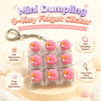 Porte-clés Fidget Clicker Mini Dumpling, Jouet à Pression à Interrupteur Mécanique Tactile, Décompression pour Adultes et Enfants, Soulagement de l'Anxiété et du Stress