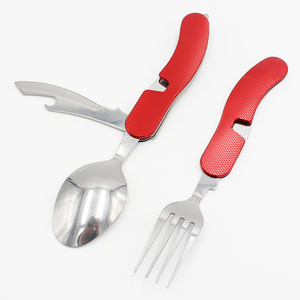 DF050 Juego de Cubiertos Plegables Desmontables Personalizados para Venta al por Mayor, Tenedor, Cuchillo, Cuchara, Abrebotellas, Regalo Promocional - Product Image 1