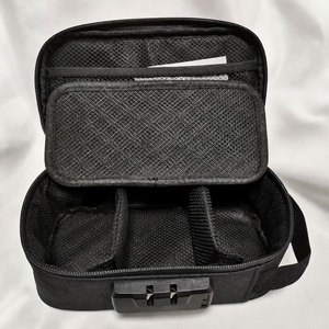 Grey Polyester Smell Proof Case with Combo Lock and Carbon Fiber Lining Multi-Functional Travel Storage Bag for <b>Herb</b> <b>Grinder</b> - Product Image 3
