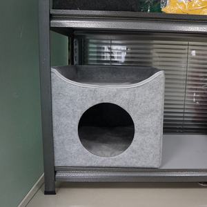 Benutzer definierte faltbare Katze Soft Cave Bett 2 in 1 Solid Colla psible <span class=keywords><strong>Cube</strong></span> Indoor Filz Cat <span class=keywords><strong>Dog</strong></span> House - Product Image 1
