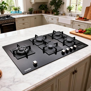 Fornello a Gas Incasso Xunda Factory Bestseller a 5 Fuochi con Pannello di Sicurezza Temperato e Supporti in Ghisa per Padelle - Product Image 1