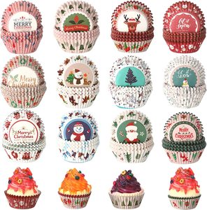 Giáng Sinh Cupcake Lót Mới Đến Mô Hình In Bánh Hộp Giấy Tùy Chỉnh Muffin Wrapper Cookie Khay Cho Đảng Lễ Kỷ Niệm - Product Image 6