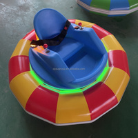 Voitures tamponneuses électriques gonflables QIQU UFO 360° rotatives en HDPE et PVC avec lumières LED musicales, incassables, pour enfants, tout-terrain, intérieur/extérieur