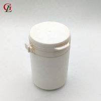 Offre Spéciale PE blanc 70ml conteneurs en plastique bouteille de capsule de pilule ronde, bouteille de gomme à mâcher avec capuchon de traction