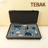 Jeu de micromètres de diamètre extérieur TEBAK haute précision 0-100 mm, kit d'outils de mesure à spirale externe, disponible en 3/4/6 pièces
