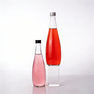 Bouteille d'eau en verre conique blanc cristal réutilisable de luxe <span class=keywords><strong>vide</strong></span> de 330 ml et 500 ml avec <span class=keywords><strong>bouchon</strong></span> à vis et joint en liège pour le <span class=keywords><strong>vin</strong></span> ou les boissons - Product Image 3