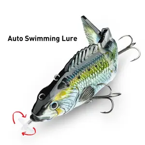 Robotic Fishing Lure Electric Wobbler For Pike Electronic Multi Jointed Bait 4 Segments Auto Swimming Swimbait USB LED Light