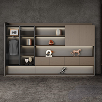 Bureau de direction de luxe moderne avec serrure à empreinte digitale et éclairage d'ambiance LED à commande sonore, style italien pour PDG