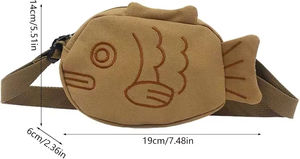 <span class=keywords><strong>Riñonera</strong></span> de lona con gráfico de <span class=keywords><strong>cara</strong></span> de pez, bandolera, bolso de cintura deportivo para exteriores, monedero con cremallera, bolso para teléfono de estudiante - Product Image 4