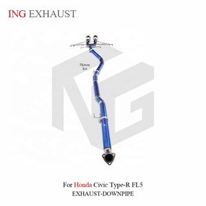 ระบบท่อไอเสียแบบ CatBack ไทเทเนียม ING ขนาด 76 มม. สำหรับ Honda Civic Type-R FL5 น้ำหนักเบาพิเศษ อะไหล่สมรรถนะสูง ขายส่ง - Product Image 5