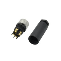 Conector Circular DIN M8 de 3 y 4 Pines, Macho y Hembra, Impermeable, para Aviación, Material de Contacto de Cobre, Carcasa de Nailon
