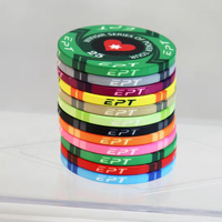 Jetons de poker de qualité supérieure Tina 39 mm en céramique de qualité casino, jetons personnalisés EPT WPT Texas Hold'em, jeu Ept, plaque et jetons, ensemble de poker