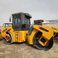 Machine manuelle de compacteur de rouleau de double tambour de 14 tonnes d'équipement de construction de routes