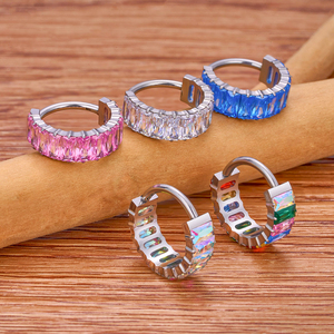 Anillos <span class=keywords><strong>de</strong></span> Nariz <span class=keywords><strong>de</strong></span> Titanio y Zirconia ASTM F136 al por Mayor, Aros para Septum, Pendientes Huggie, <span class=keywords><strong>Piercing</strong></span> para Lóbulo Superior, Joyería <span class=keywords><strong>de</strong></span> Moda para el Cuerpo - Product Image 3