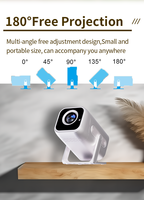 Mini-projecteur OEM 4K à succès avec projection à 180 degrés, Full HD 1080P natif, 200 ANSI Lumens, mise au point électrique et prise en charge Wi-Fi 5G