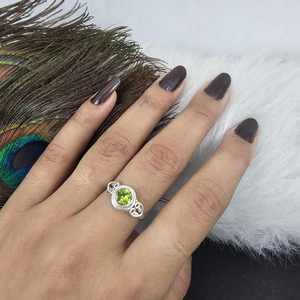 Solid 925 Sterling Silver Oval Cut Green Copper <b>Turquoise</b> Luxury Channel Setting Wedding and Party <b>Ring</b> - Product Image 3