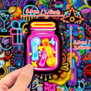 Pegatinas Decorativas Personalizadas de Polipropileno Resistentes a los Rayos UV, Adhesivas, Resistentes a <span class=keywords><strong>la</strong></span> Intemperie, Holográficas, Brillantes, Coloridas, de Neón, para Decoración Navideña - Product Image 1