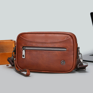 Sac messager vintage à bandoulière pour homme, nouveau design, matériau PU de qualité, style carré décontracté, décoration avec logo, pour un usage quotidien - Product Image 3