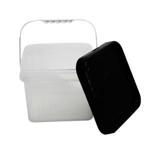 Customized packaging barrel Transparent storage <b>bucket</b> High-quality PP material With a <b>lid</b> 4L plastic <b>bucket</b> with handle - Product Image 1