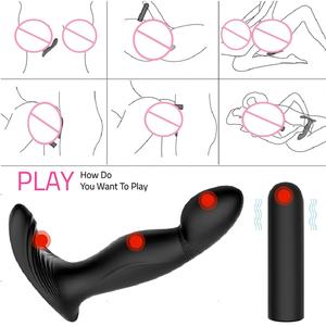 Masajeador de próstata con control remoto inalámbrico para hombre, juguete <span class=keywords><strong>Anal</strong></span> vibratorio masculino de 9 velocidades, tapón de botones para el punto G, estimulador Sm Gay - Product Image 4