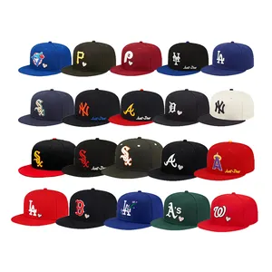 Yüksek kalite yeni orijinal dönemi kap 59 elli erkekler Vintage nakış beyzbol şapkası gorras düz ağız snapback kasketler takım için
