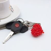 Nouveau créatif fête de mariage bijoux cadeaux perles colorées tissé coeur Rose pendentif Animal fruits croix à la main artisanat porte-clés