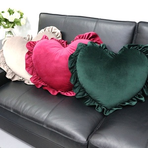 Customize Ruffles Fluffy Soft <strong>Heart</strong> <strong>Shaped</strong> Decorative Pillows <strong>Cushion</strong> for Couch <strong>Cushion</strong> Home Decor - Product Image 1