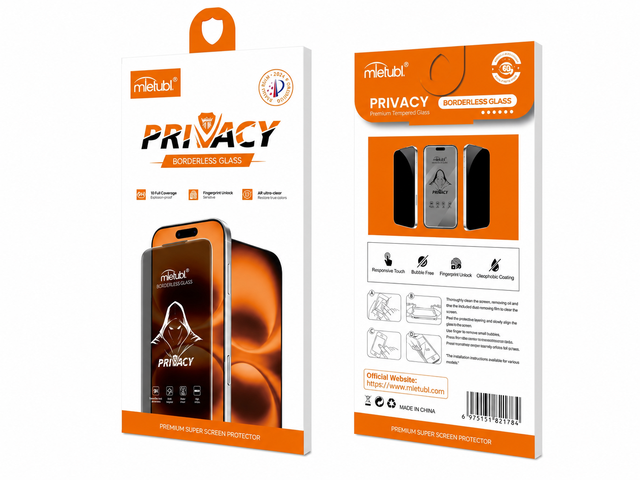 Privacy Borderless 2.5D Curved Edge 9H Tempered Glass Screen Protector by Mietubl (Anti-Spy)