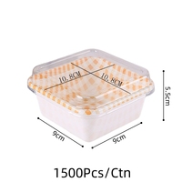 Petit Récipient Carré Mousse Dessert Tiramisu Boîte d'Emballage en Plastique Boîte à Gâteau Japonaise en Tranches Bonbons Biscuit Alimentaire Sucré PET en Vrac