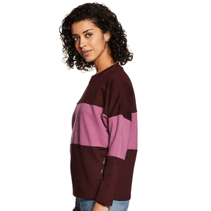 Artículos calientes O cuello sudadera poliéster o francés Terry personalizado dos colores sólidos contraste rayas mujeres sudadera de Bangladesh - Product Image 3