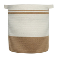 Panier à linge tissé en corde de coton avec poignées, de haute qualité, pour ranger les serviettes et les couches de jouets d'enfants