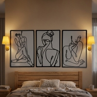 Sculpture murale décorative en métal fer forgé avec design découpé au laser pour la décoration de la maison et du jardin
