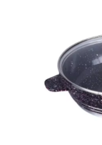 Panela de Fritura Profunda Clássica MGC de 24 polegadas com Pontos Pretos, Vermelhos Escuros e Roxos Claros, Cabo de Metal e Tampa com Contas em G ou U - Product Image 3