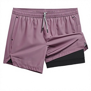 Pantalones Cortos Deportivos para Hombre, Transpirables, de Secado Rápido, con Cordón Ajustable en la Cintura, Tejido de Punto, Spandex, Poliéster - Product Image 1