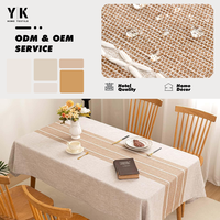 Yingkuo coton lin ruban broderie glands bord à la main nappe couvre mariage pour mariage et fête